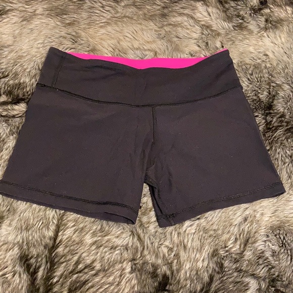 lululemon athletica Pants - Lululemon reversible black pink workout shorts 6